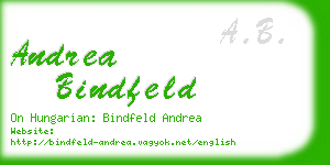 andrea bindfeld business card